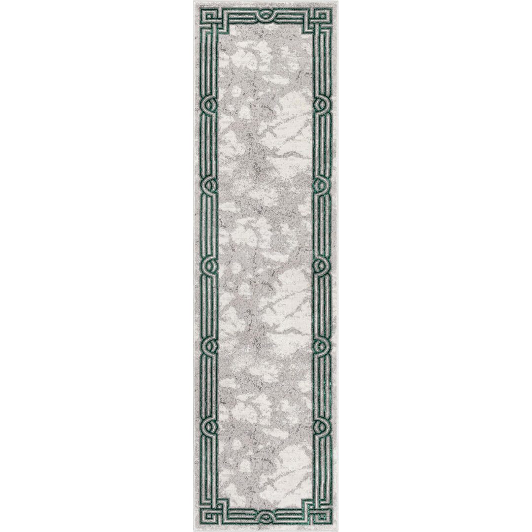 Kampen Fairmont Glam Marble Pattern Green Area Rug Mercer41 Rug 
