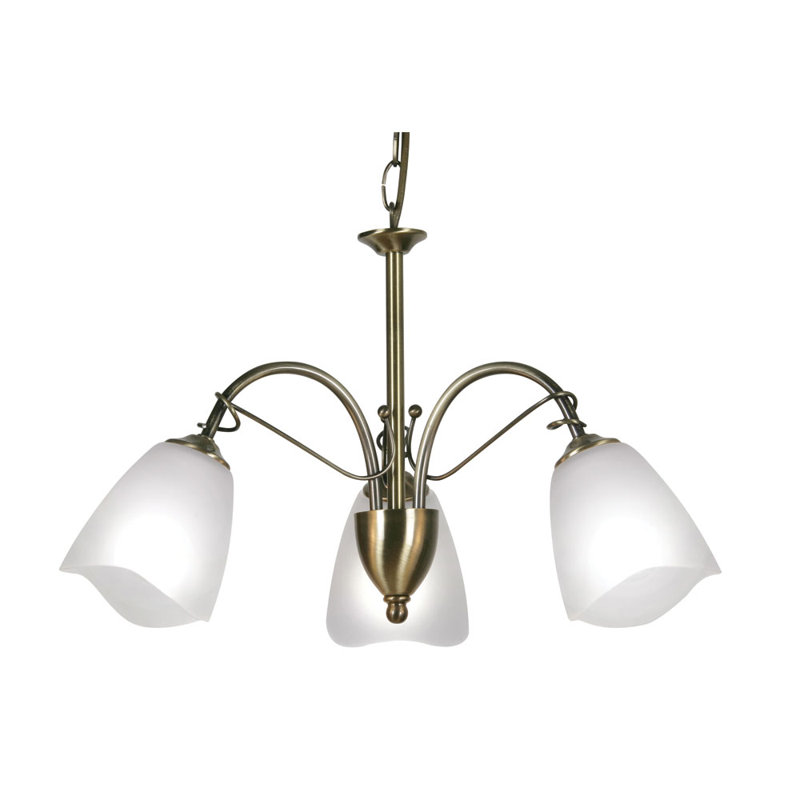 Alaina 3 - Light Shaded Chandelier, Antique Brass