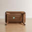 Tabouret à chaussures en bois massif naturel avec support en tissu-1867883592