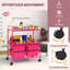 Chariot de rangement roulant sur roulettes avec 4 tiroirs et 2 tablettes-106694246