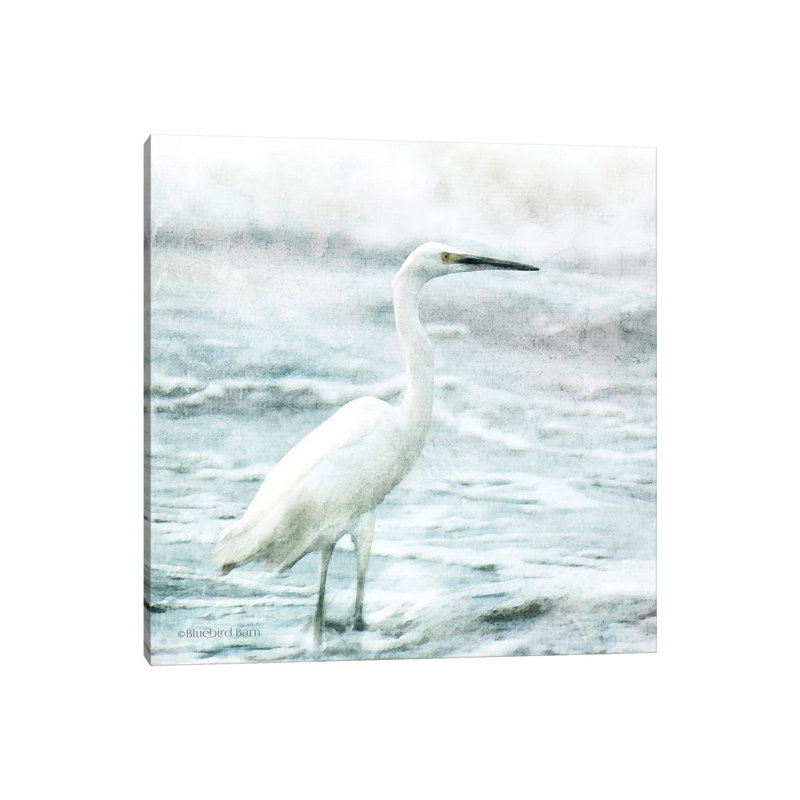 Coastal Heron by Bluebird Barn - Wrapped Canvas Painting, 93.98 cm H x 93.98 cm W x 1.91 cm D