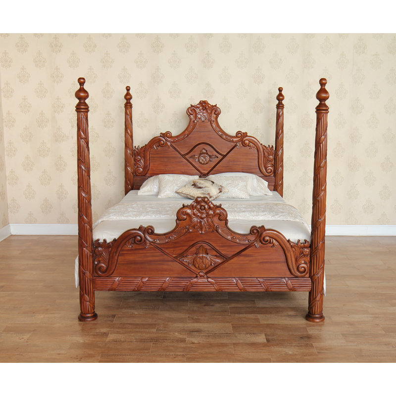 Versailles Four Poster Bed, Kingsize (5'), Mahogany