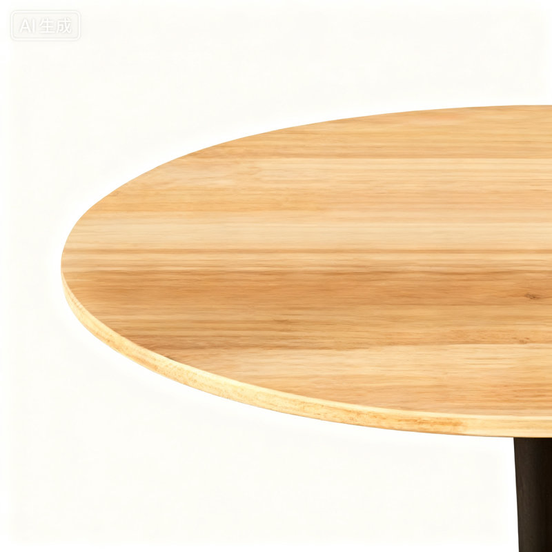 Table de salle à manger Tulip, H 29,13 po x L 23,63 po x l 23,63 po, Noir, Bois naturel