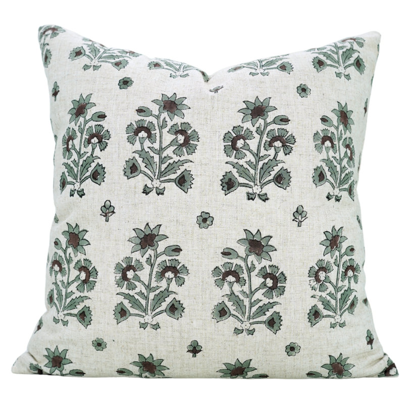 Housse de coussin en lin épais Fab Fabine, décoration d'automne (Sadabara), Rouille, Carré, H 26 po x l 26 po