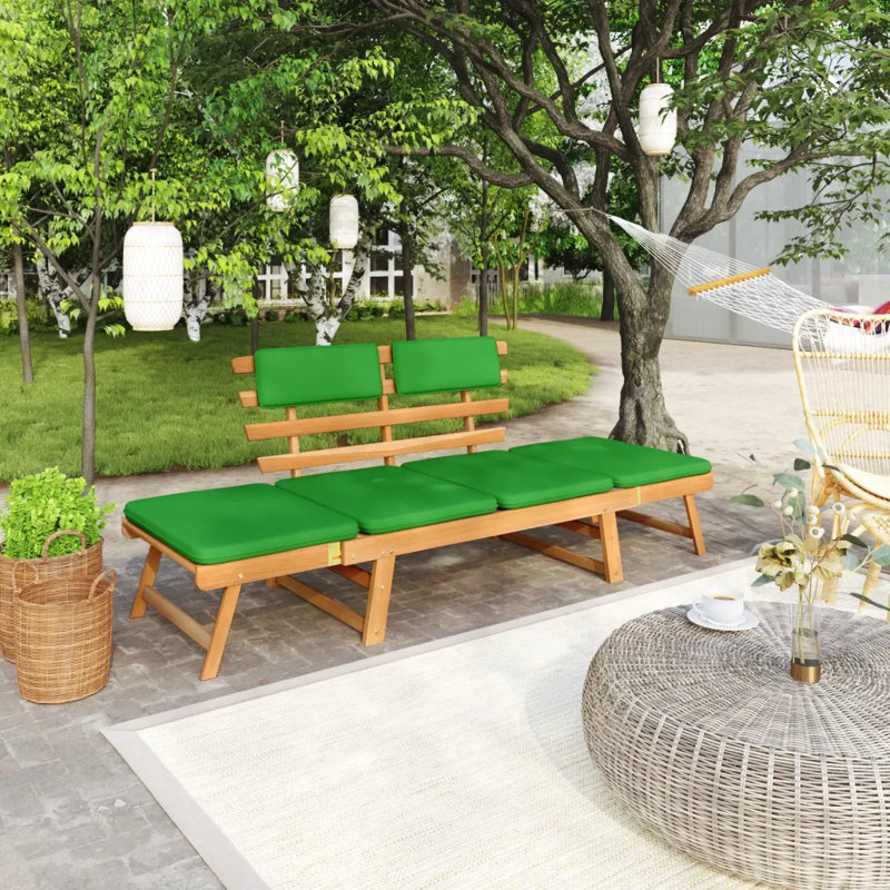 Banc de jardin en bois, Brun, Vert