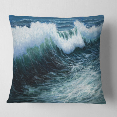 Storm Waves in the Ocean Square Pillow Cover & Insert