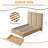 Modern Upholstered Platform Bed with 2 Solid Wood Under-Bed Storage Drawers, Tall 3-Panel Padded Headboard, No Box Spring Required-2125470170-2125470168