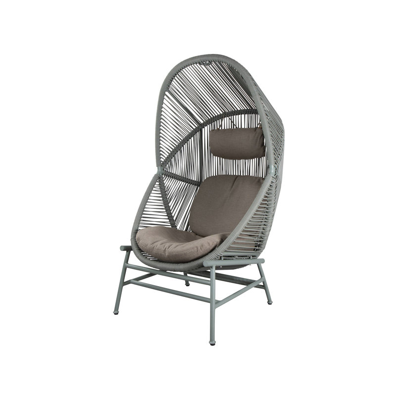 Hive Hanging Chair with Base and Cane-line AirTouch Seat/Back Cushion in Dusty Green