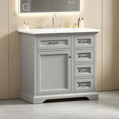 Meuble-lavabo 36 po avec comptoir en céramique