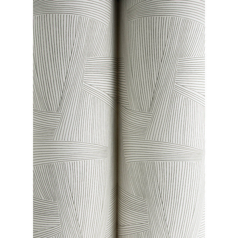 Reid Black Woven Geometric Wallpaper, Gray
