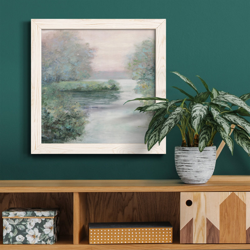 Coral Fantasy II - peinture sur toile encadrée, H 27,5 po x l 27,5 po x P 1,5 po, Cadre blanc