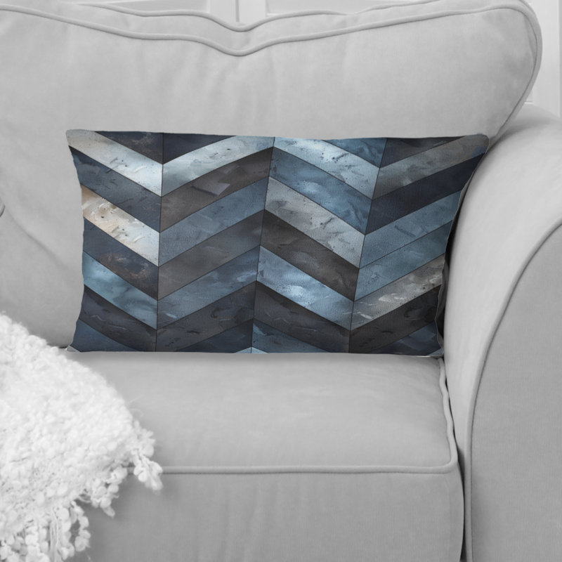 Imprimé à chevrons bleu et noir - coussin lombaire moderne