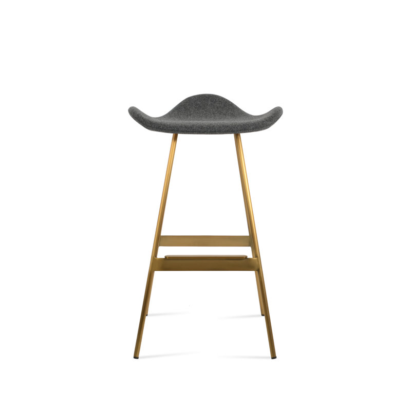 Tabouret Falcon Balat, Laiton, Gris foncé W.