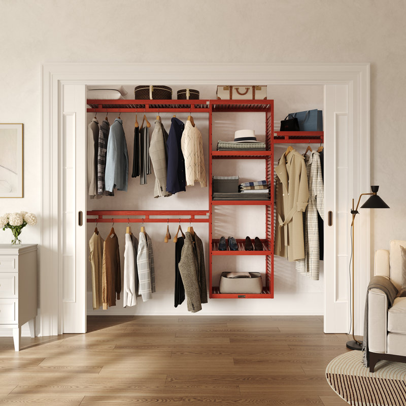 John Louis Home Solid Wood Reach-In Simplicity Closet System, Honey Maple