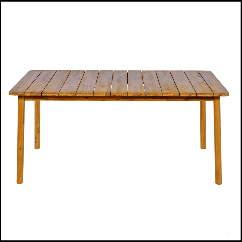 Table de salle à manger d'extérieur Visola avec bois d'acacia durable, conception classique à lattes pour patio et jardin