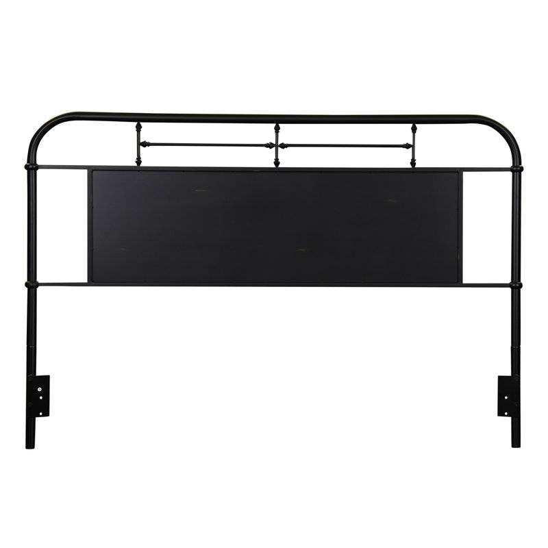 Edmund Open-Frame Metal Headboard, King, Black