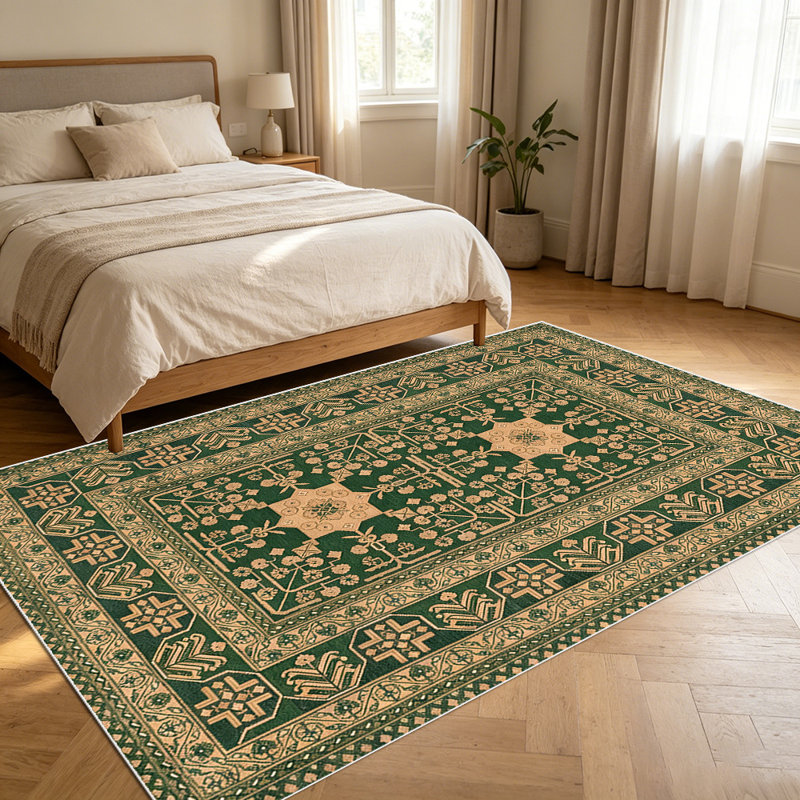 1PC Vintage Tribal Geometric Persian Farmhouse area rugs for Living Room, Soft and Comfortable, Suitable for all seasons, easy-to-maintain, machine washable Indoor floor mat, Under Table Farmhouse suitable for dining room, bedroom, entryway, kitchen,