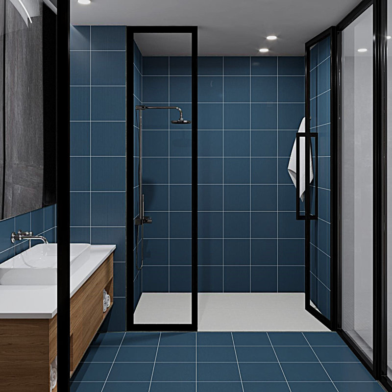 True Story Polished 12'' W x 12'' L Porcelain Throughbody Singular Tile, Navy