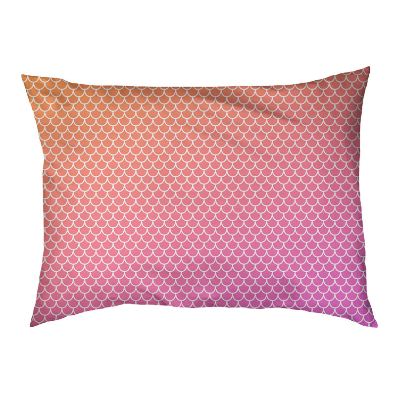 Coussin d'extérieur Campion, Grand (l 42,5 po x P 32,5 po x H 14 po), Orange clair / mauve