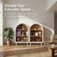 Petite bibliothèque arquée avec 2 armoires de rangement en bois à 3 niveaux pour l'organisation de la maison
