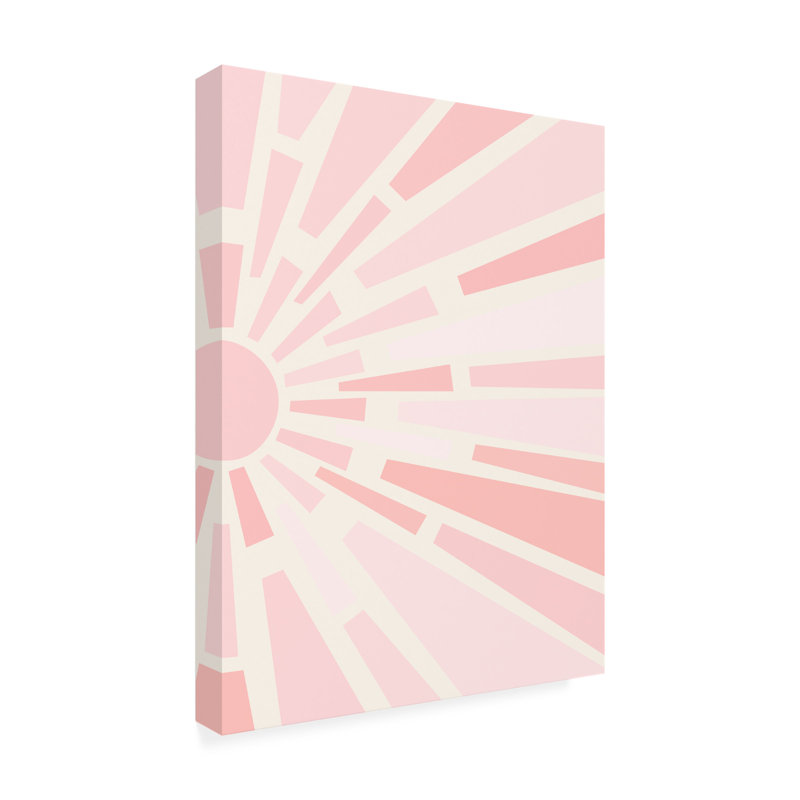 Landscape Boho Pink Sun Split 2 - 2 Piece Wrapped Canvas Print, 19" H x 14" W x 2" D
