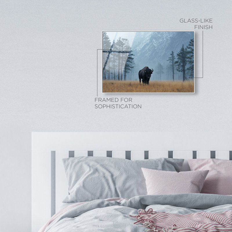 Mountain Bison II Print by Oliver Gal, 25" H x 37" W, White Floater Frame
