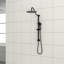 Système de douche noir mat 10 pouces avec douche à main à 5 fonctions. Barre coulissante de 26,3 po. Fixation murale, facile à installer. Pluie, massage, réglages de bulles. Comprend la tête, la douchette et le boyau. Buse facile. Sans valve-118036884
