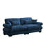 Velours bleu à 2 places avec coussins de siège élégants avec coussins décoratifs et coussins de soutien supplémentaires