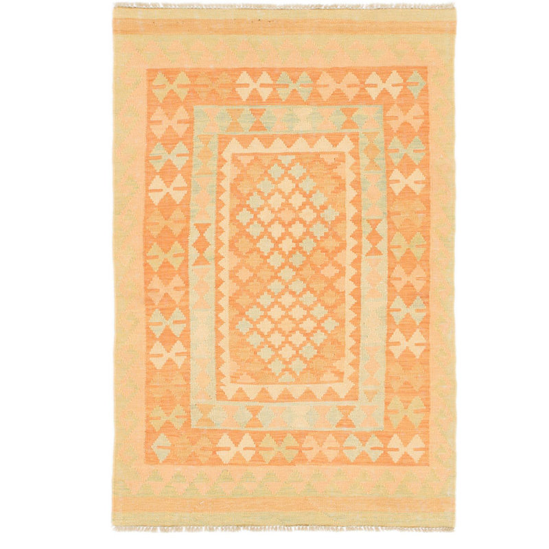 Elland One-of-a-Kind 3'2" X 5' New Age Wool Area Rug in Orange