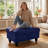 Rectangular Storage Ottoman Bench With Hinged Lid, Faux Leather Footrest For Living Room, Bedroom, Entryway, Blue, 35"X23.5"X17.5"-487873015