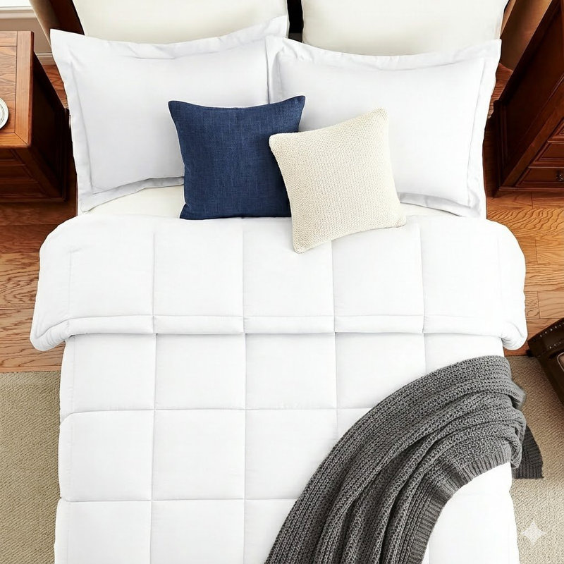 5 Piece King Size Comforter Set Grey - Soft Bed in a Bag with Sheets & Pillowcases, King Comforter + 4 Additional Pieces