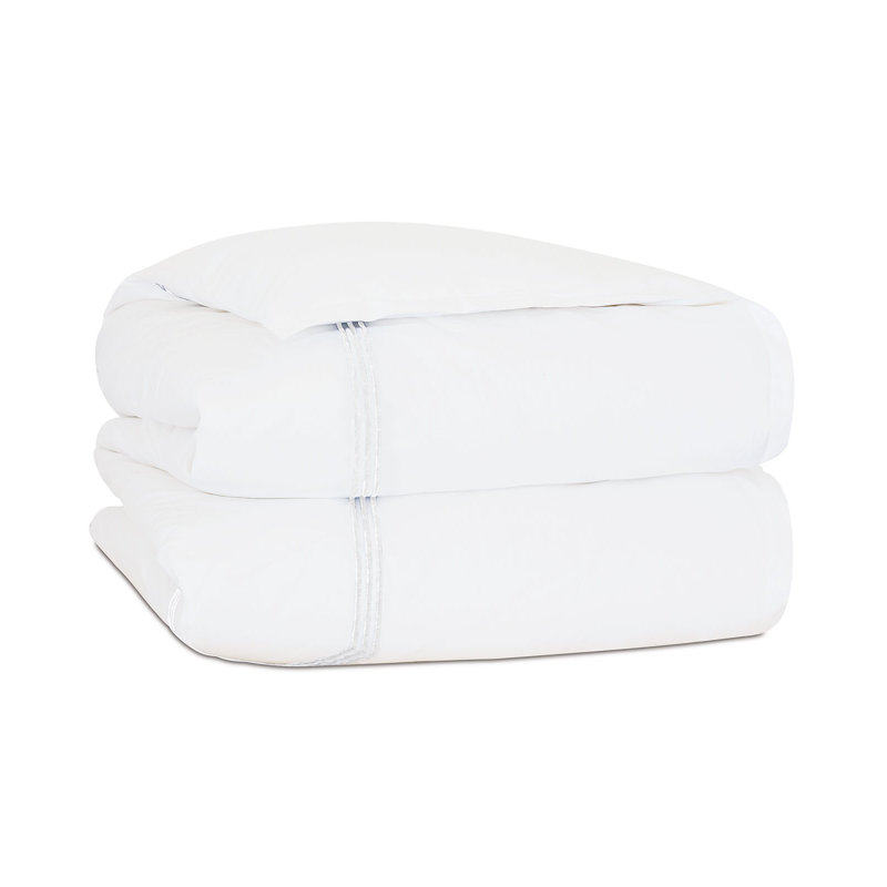Tessa Percale Duvet Cover, Super Queen Duvet Cover, White