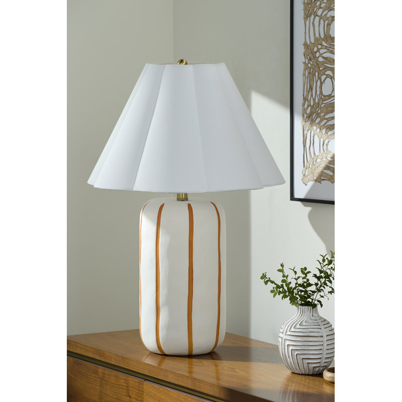 Dewey Lowrey Table Lamp, Orange, 25"H x 18"W x 18"D