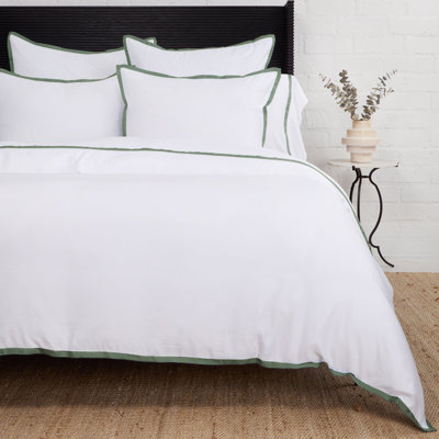 Pom Pom At Home Langston Rayon From  Bamboo Sateen Duvet Set (Duvet and Single ST Sham)