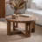 Retro Walnut Solid Wood Round Coffee Table