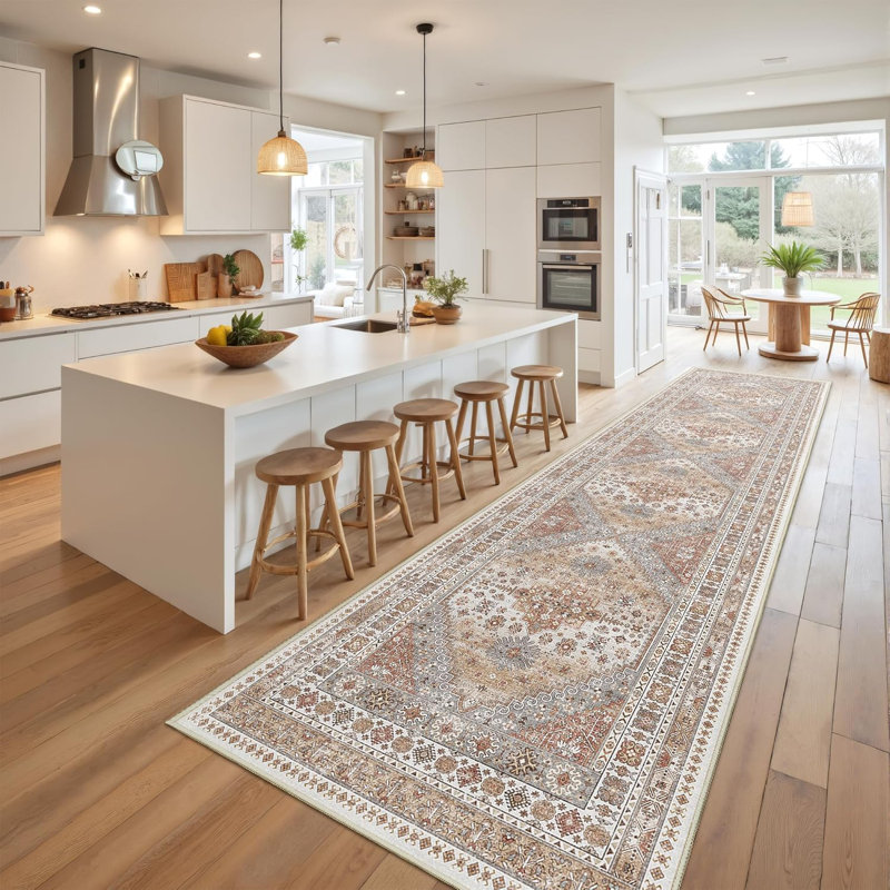 Kitchen Runner Rug Non Slip Washable, 2' x 10' (Runner), Orange