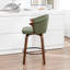 Tabouret de comptoir pivotant rembourré avec structure en bois Devault-1459819480