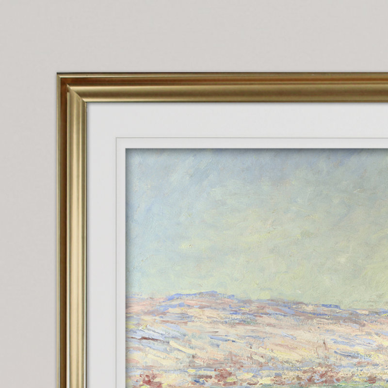 « soleil et neige » par claude monet print, H 20 po x l 24 po x P 1,5 po, Cadre doré