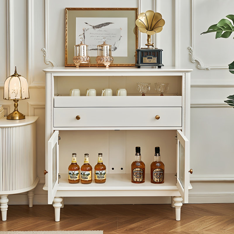 Buffet de rangement style crème français, Blanc