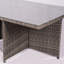 Grande table de salle à manger rectangulaire en osier PE avec trou pour parasol - convient à 6 chaises + 4 repose-pieds, structure en aluminium, plateau en verre-587902190