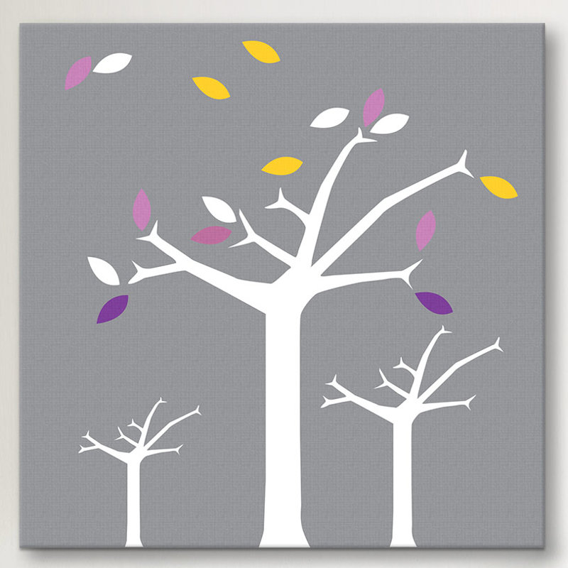 « automne trees », impression sur toile enroulée Kids Art, H 26 po x l 26 po x P 1,5 po, Toile tendue, Pas de tapis
