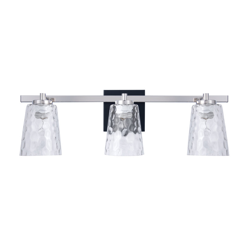 Aimili Modern 3-Light Vanity Light, Nickel/Black
