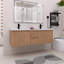 Ensemble de meuble-lavabo mural 60 po avec lavabo en résine, porte à fermeture en douceur et tiroirs