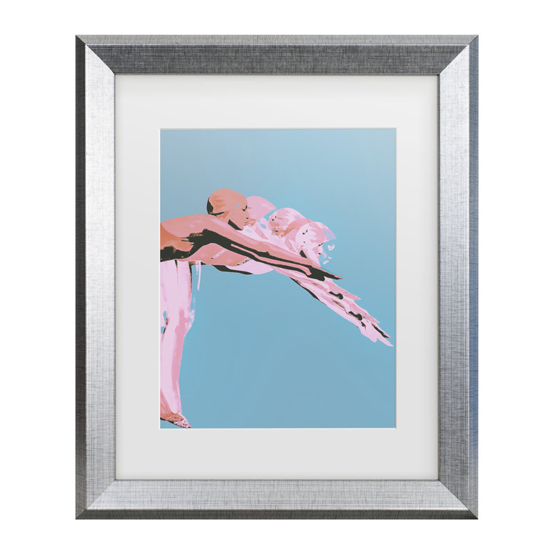Bolog Baard Martinussen Dive 1 Matted Framed Art, 14.5" H x  17.5" W, Silver Framed