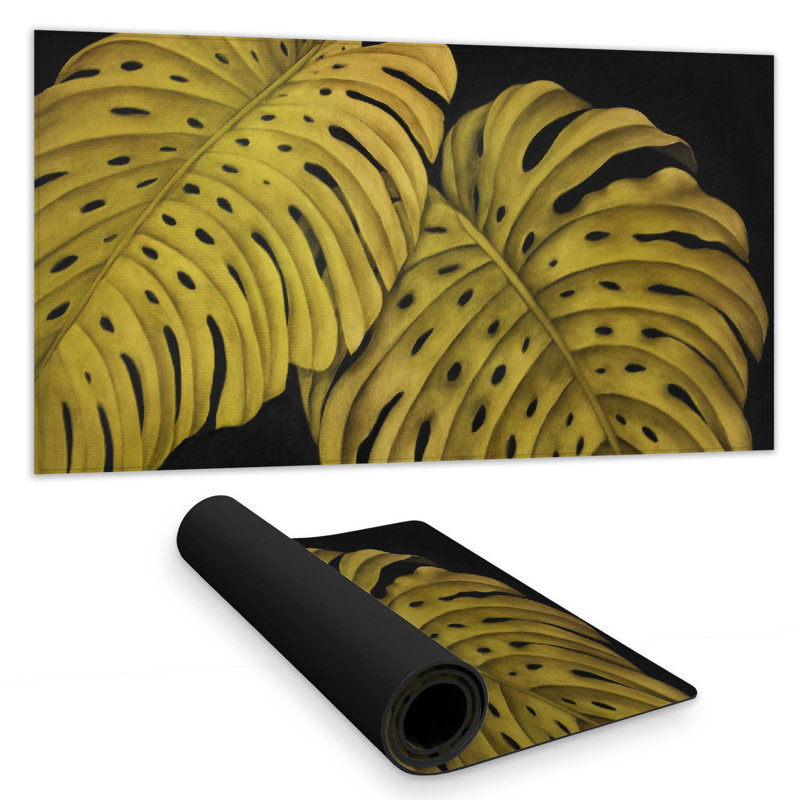 Gold monstera - 15.75"x31.50" Desk mat