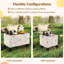 Large Foldable Utility Cart with  2-Tier Storage Crates 5 Rotate Wheels Metal White-119358009