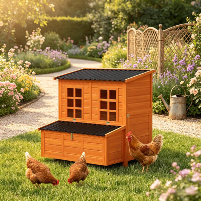 Poulaillers spacieux, poulailler rustique en bois de sapin de 39 pouces, pour maison de jardin