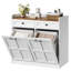 Armoire à paniers à linge inclinable avec 2 tiroirs et 2 paniers amovibles, organisateur de buanderie de ferme, rangement en panneau de particules pour la salle de bain, buanderie