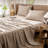 100% Washed Cotton Sheet Set Extra Deep Pocket Linen Like Textured-404490831-467547586
