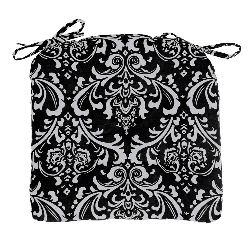 Outdoor 3'' Dining Chair Chair Pad, Black Grey
